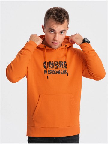 Oranžová pánská mikina Ombre Clothing