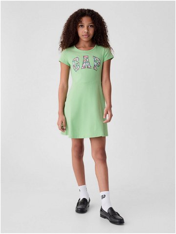 Světle zelené holčičí šaty s logem GAP