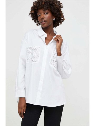 Košile Answear Lab bílá barva relaxed s klasickým límcem