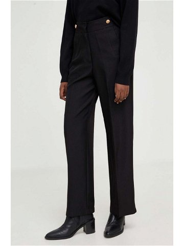 Kalhoty Answear Lab dámské černá barva široké high waist
