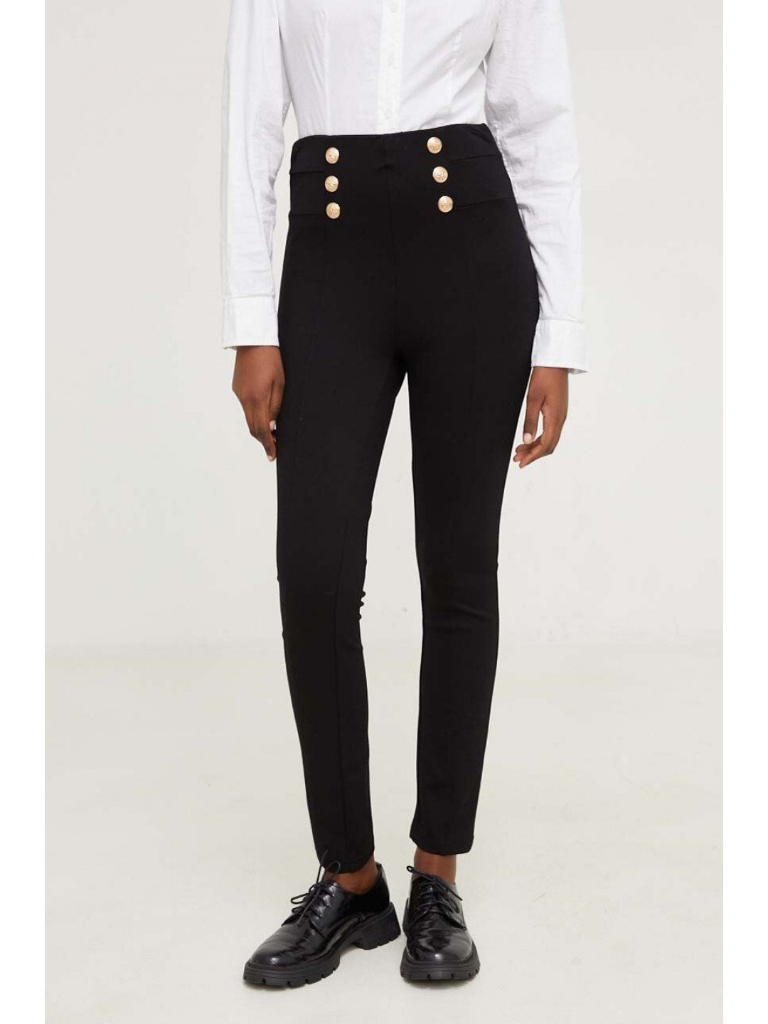 Kalhoty Answear Lab dámské černá barva přiléhavé high waist