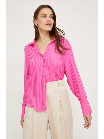 Košile Answear Lab dámská růžová barva relaxed s klasickým límcem