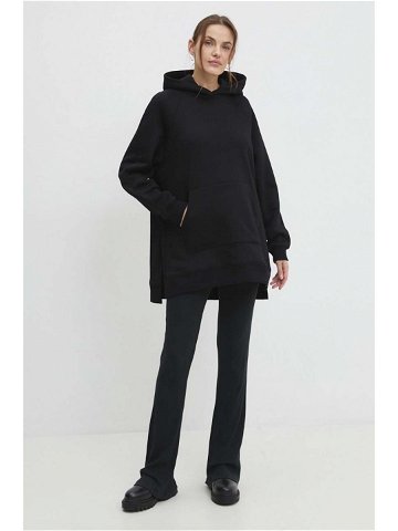 Mikina Answear Lab dámská černá barva s kapucí hladká