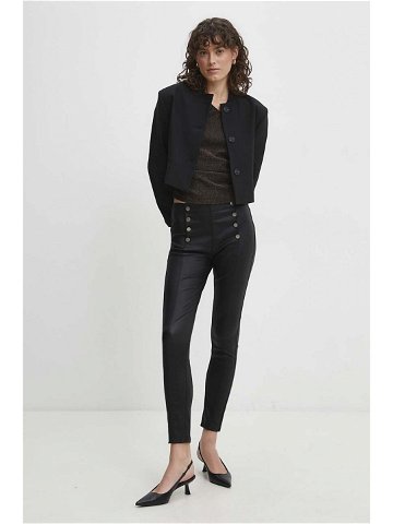 Kalhoty Answear Lab dámské černá barva přiléhavé medium waist