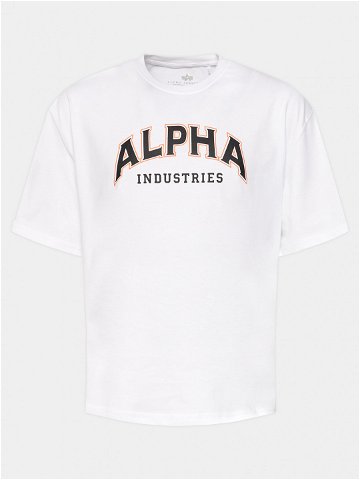 Alpha Industries T-Shirt College 146501 Bílá Relaxed Fit