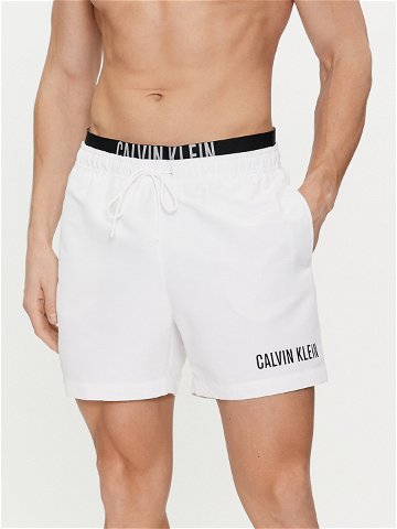 Calvin Klein Swimwear Plavecké šortky KM0KM00992 Bílá Regular Fit