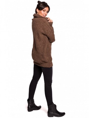 Dámský svetr s vysokým výstřihem BK030 karamelový – BeWear S M