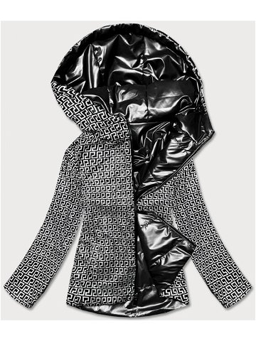 Oboustranná černá dámská bunda s kapucí B9793-1 černá XL 42