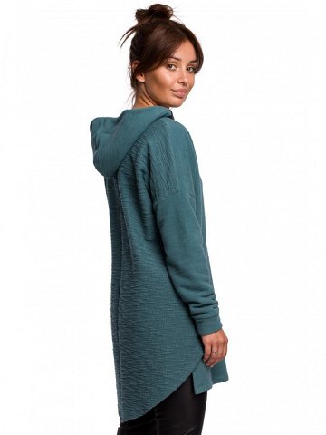 Dámský pletený svetr se zaobleným lemem B176 tyrkysový – BeWear 2XL 3XL