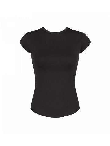Dámské tričko GO Ribbed T-Shirt – BLACK – černé 0004 – SLOGGI BLACK L