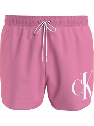 Pánské plavky SHORT DRAWSTRING KM0KM00967 TFZ růžové – Calvin Klein XL