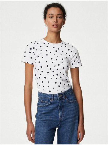 Modro-bílé dámské puntíkované tričko Marks & Spencer