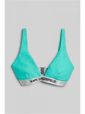 Plavky karl lagerfeld logo triangle top w elastic zelená xs