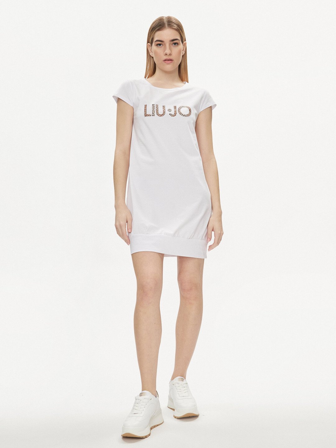 Liu Jo Každodenní šaty VA4103 JS003 Bílá Regular Fit