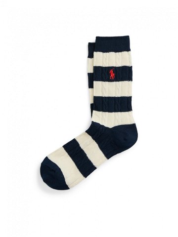 Polo Ralph Lauren Dámské klasické ponožky Rugby Cable 455942322002 Tmavomodrá