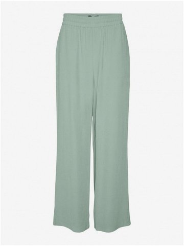 Světle zelené dámské široké kalhoty Vero Moda Carmen