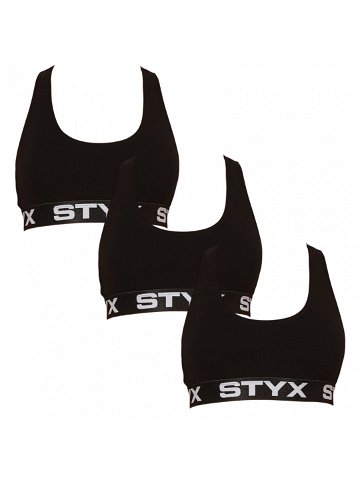 3PACK dámská podprsenka Styx sport černá 3IP0960 M