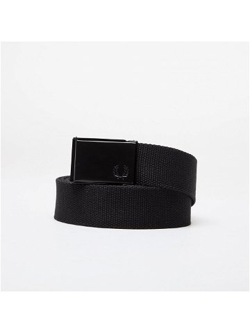FRED PERRY Graphic Branded Webbing Belt Black Warm Grey