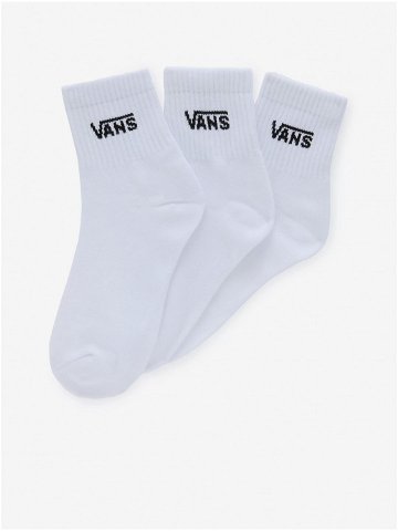 Sada tří párů dámských ponožek v bílé barvě VANS Classic Half Crew