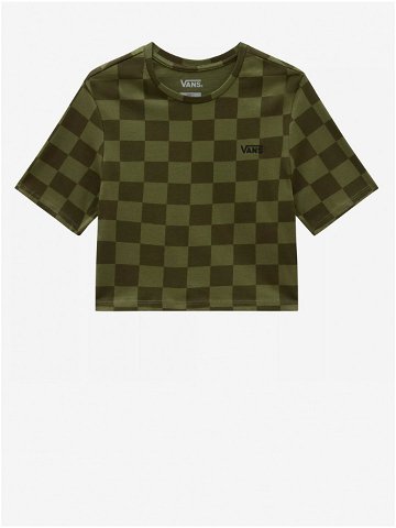 Zelené dámské kostkované cropped tričko VANS Checker