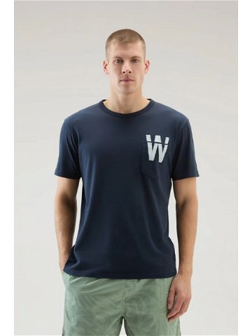 Tričko woolrich flag t-shirt modrá xl