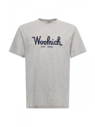 Tričko woolrich embroidered logo t-shirt šedá xxl