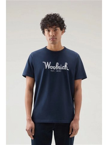 Tričko woolrich embroidered logo t-shirt modrá xxl