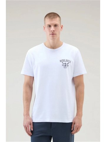 Tričko woolrich navy logo t-shirt bílá l