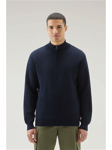 Svetr woolrich bicolor half-zip sweater modrá m