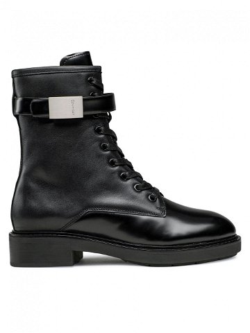Calvin Klein Polokozačky Combat Boot W Hw HW0HW01360 Černá