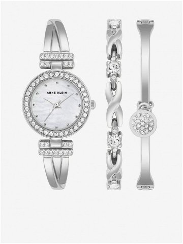 Sada hodinek a náramků ve stříbrné barvě Anne Klein