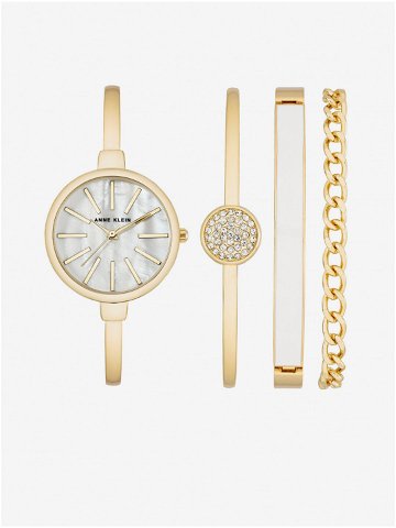 Sada hodinek a náramků ve zlaté barvě Anne Klein