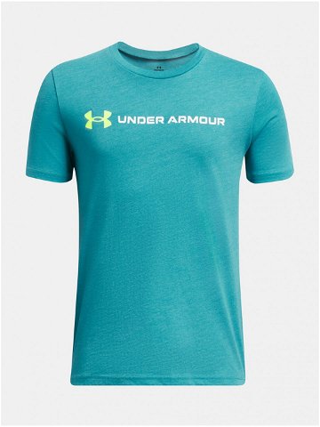Modré tričko Under Armour UA B LOGO WORDMARK SS