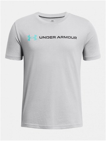 Světle šedé tričko Under Armour UA B LOGO WORDMARK SS