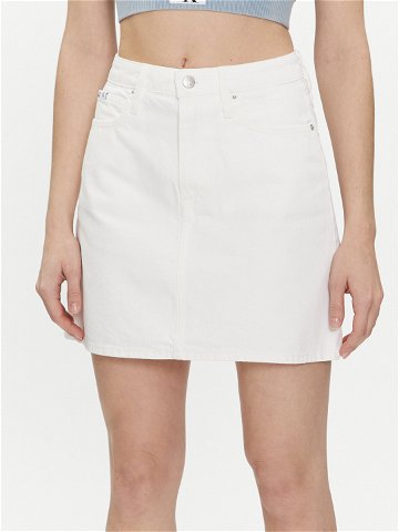 Calvin Klein Jeans Džínová sukně J20J222813 Bílá Regular Fit