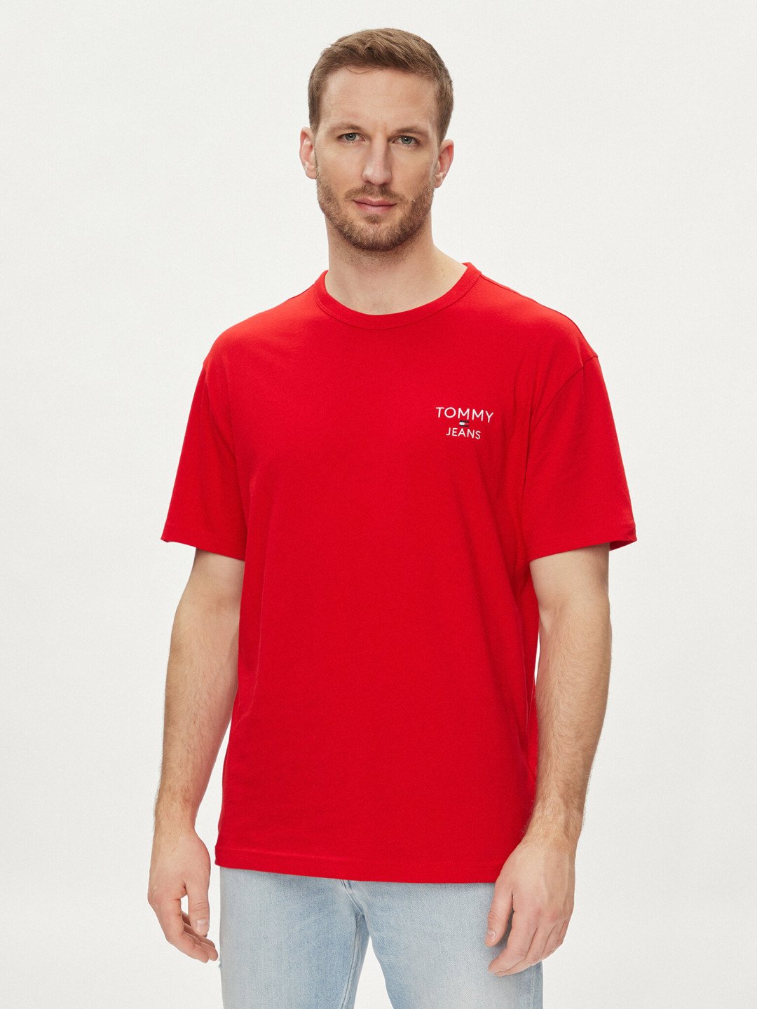 Tommy Jeans T-Shirt DM0DM18872 Červená Regular Fit