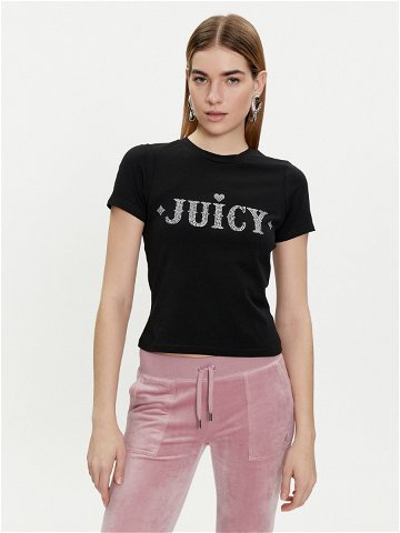 Juicy Couture T-Shirt Ryder Rodeo JCBCT223826 Černá Slim Fit