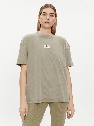 Calvin Klein Jeans T-Shirt J20J223278 Zelená Boyfriend Fit