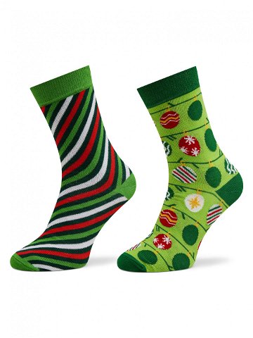 Rainbow Socks Sada 2 párů dámských vysokých ponožek Xmas Balls Barevná