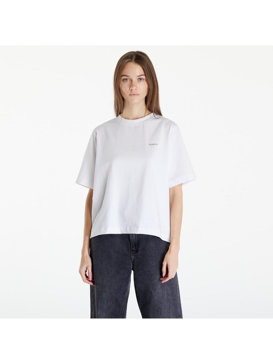 Queens Women s Essential T-Shirt With Contrast Print White