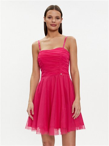 Rinascimento Koktejlové šaty CFC0117833003 Růžová A-Line Fit