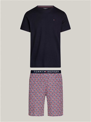 Pánské pyžamo UM0UM02319 0ST černé se vzorem – Tommy Hilfiger XL