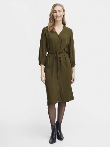 Fransa Košilové šaty 20613327 Zelená Regular Fit