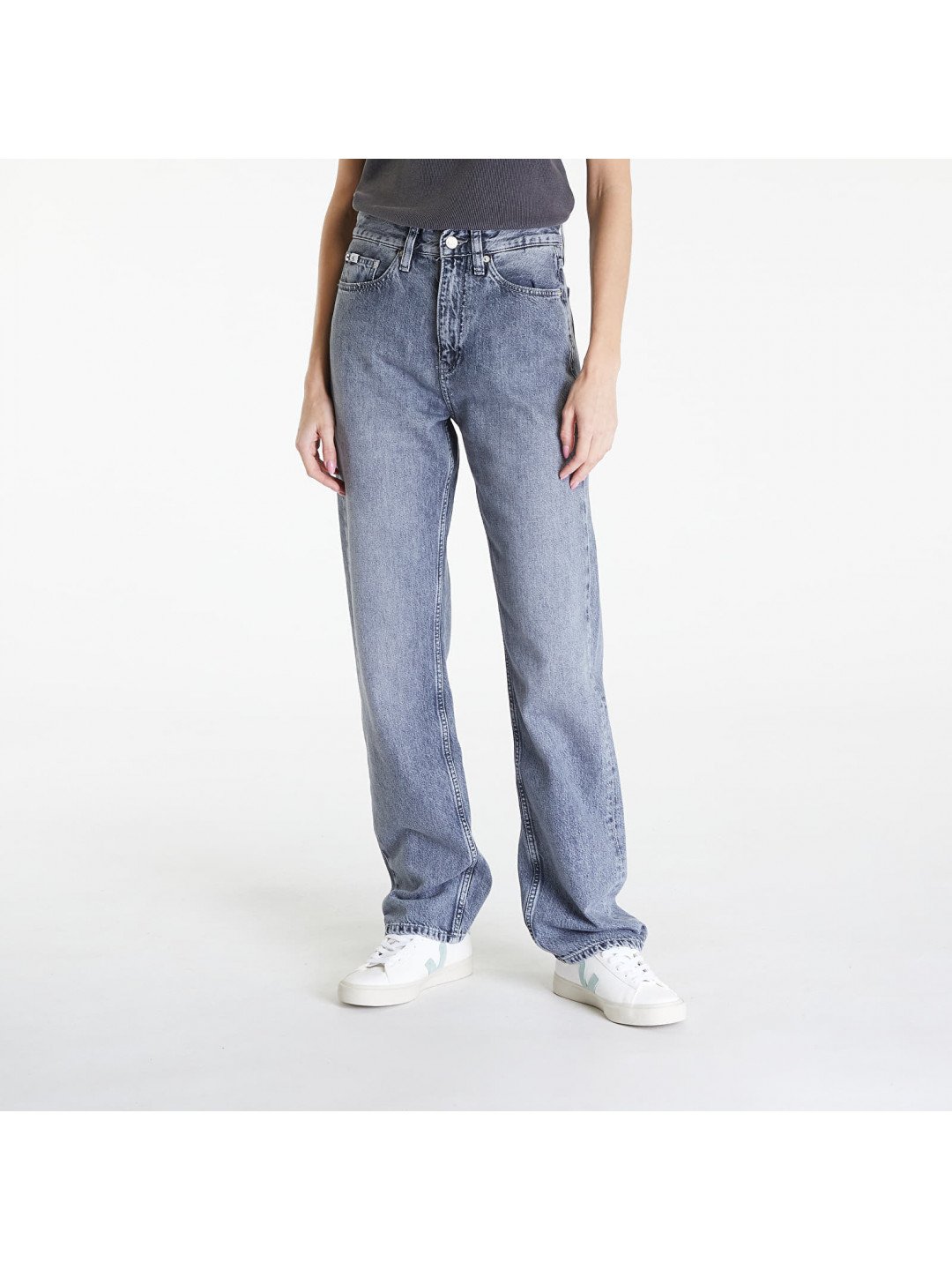 Calvin Klein Jeans High Rise Straight Jeans Denim Grey