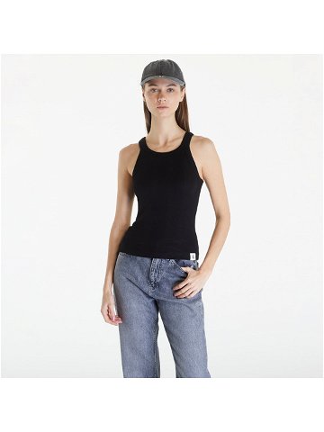 Calvin Klein Jeans Variegated Rib Woven Tank Top Black