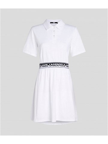 Šaty karl lagerfeld logo tape shirt dress bílá xl