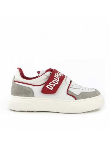 Tenisky dsquared logo mixed materials sneakers low lace up & strap bílá 34