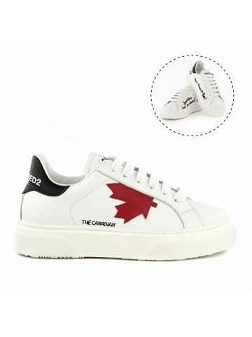 Tenisky dsquared the canadian leather sneakers low lace up bílá 34