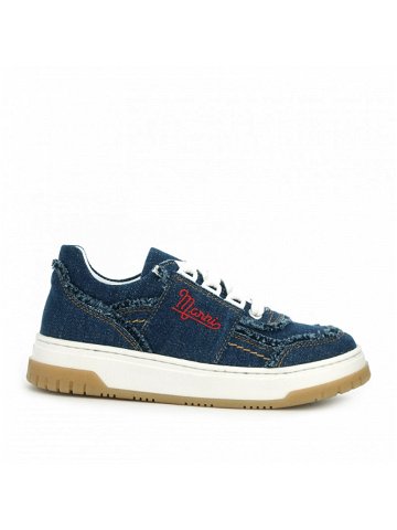 Tenisky marni contrasting embroidered logo denim lace-up low sneakers modrá 40