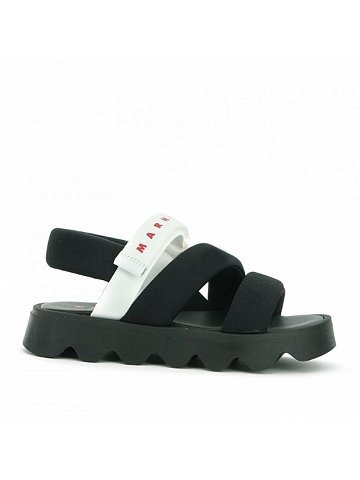 Sandále marni contrasting printed logo padded lycra platform sandals černá 40